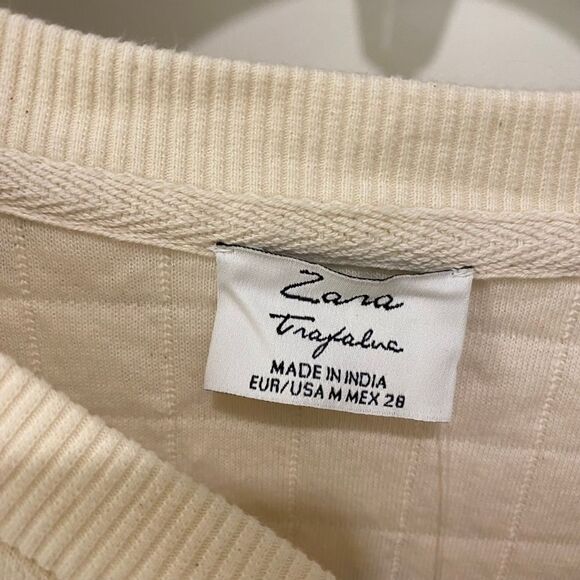 Zara Trafaluc Women's Long Sleeve Boho Embroidered Sweater. Multicolor. Medium - Picture 4 of 10